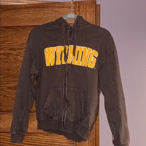 Wyoming Hoodie with Yellow Lettering
